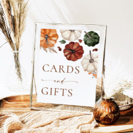 Pumpkin Boho Fall Cards and Gifts Sign ポスター