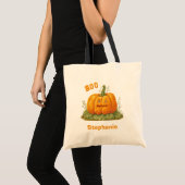 Pumpkin Boo With Custom Name トートバッグ (正面(商品))