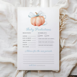 Pumpkin Bow Blue Baby Shower Prediction Advice