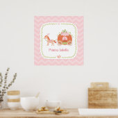 Pumpkin Carriage Little Princess Girls Fall Decor ポスター (キッチン)
