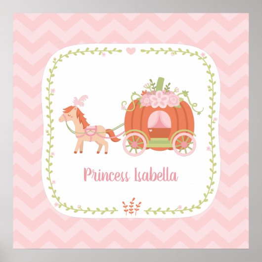 Pumpkin Carriage Little Princess Girls Fall Decor ポスター (正面)