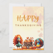 PUMPKIN CART AND FUNNY TURKEYS 招待状 (裏面)