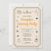 Pumpkin Carving Party Halloween Doodles