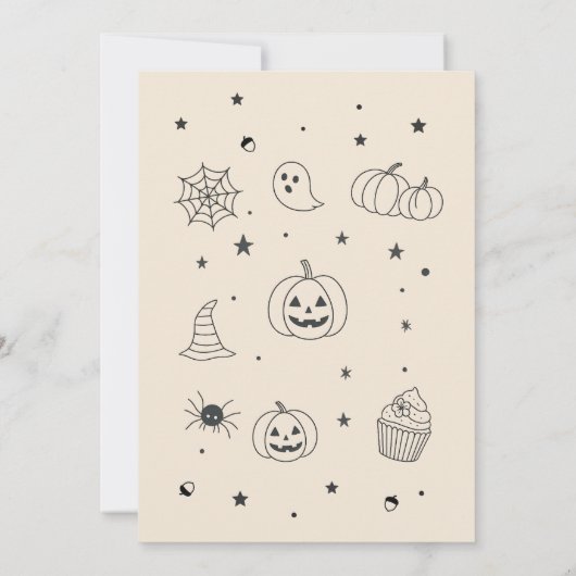Pumpkin Carving Party Halloween Doodles 招待状 (裏面)