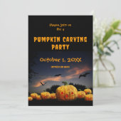 Pumpkin Carving Party Halloween Pumpkins Bats シーズンカード (スタンド正面)