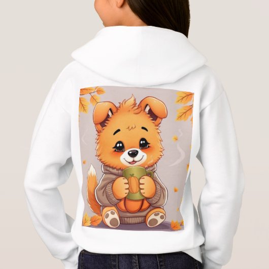 Pumpkin Cat and Dog Personalizable Girl's Hoodie (裏面)