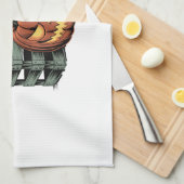 Pumpkin Cat Beer Halloween キッチンタオル (四つ折り)