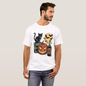 Pumpkin Cat Beer Halloween Tシャツ (正面フル)