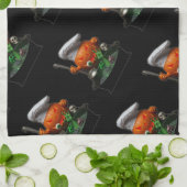 Pumpkin Chef Halloween – Spooky Cauldron design キッチンタオル (折り畳み)