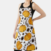 Pumpkin color seamless pattern, hand drawn squash エプロン (インサイチュ)