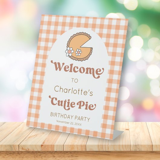 Pumpkin Cutie Pie Birthday Welcome Sign 台座サイン