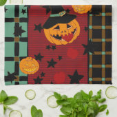 Pumpkin Dark Red “Jack’s Apple Snack” Tea Towel キッチンタオル (折り畳み)