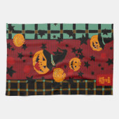 Pumpkin Dark Red “Jack’s Apple Snack” Tea Towel キッチンタオル (横)
