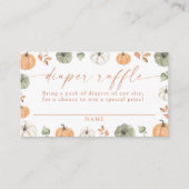 Pumpkin Diaper Raffle Card, Boho Fall Baby Shower エンクロージャーカード (正面)