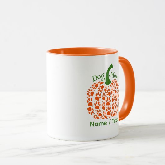 Pumpkin Dog Mom Mug – Funny Personalized Fall Gift マグカップ (正面右)