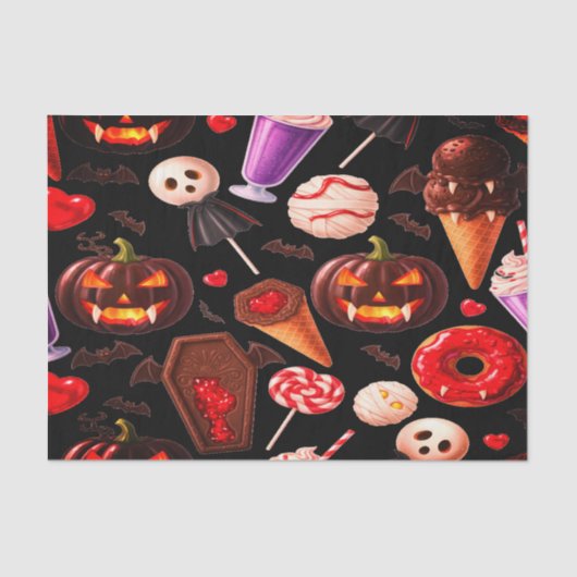 Pumpkin Dracula Spooky Cute Halloween 薄葉紙 (正面)