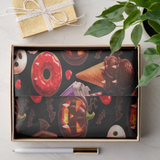 Pumpkin Dracula Spooky Cute Halloween 薄葉紙 (ギフト)