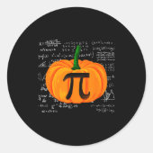Pumpkin E Math Funny Halloween Thanksgiving Day ラウンドシール (正面)