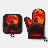Pumpkin Emperor Eclipse Halloween Mitt Set 鍋つかみ&鍋敷きセット (正面)