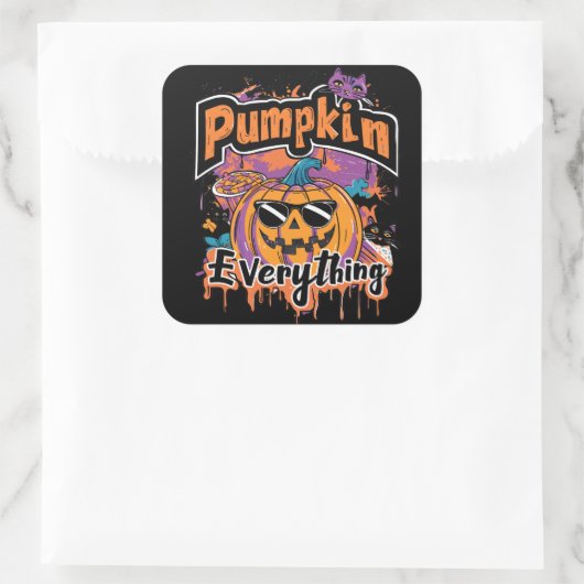 Pumpkin Everything | ExDesigner | Halloween スクエアシール (バッグ)