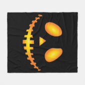 Pumpkin Face Halloween Jack O Lantern Spooky フリースブランケット (正面(横))