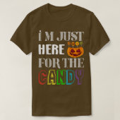 Pumpkin Face Im Just Here for the Candy  Tシャツ (デザイン正面)