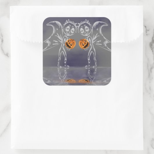 Pumpkin Fairies Have Fun On Halloween スクエアシール (バッグ)