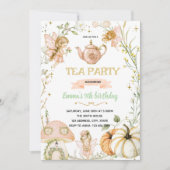 Pumpkin Fairies Tea Party Birthday Invitation 招待状 (正面)