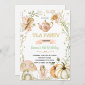 Pumpkin Fairies Tea Party Birthday Invitation 招待状 (正面/裏面)