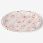 Pumpkin Fall Autumn Floral Baby Shower ペーパープレート (アングル)