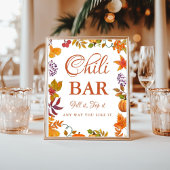 Pumpkin Fall Baby Shower Chili Bar Sign  ポスター