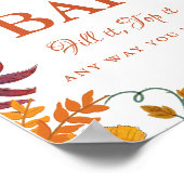 Pumpkin Fall Baby Shower Chili Bar Sign  ポスター (角)