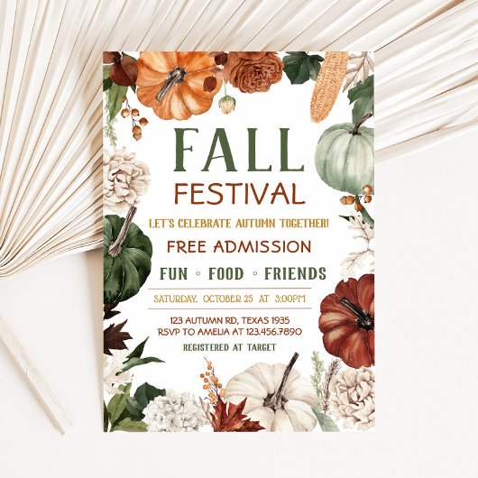 Pumpkin Fall Festival Party Invitation 招待状