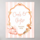 Pumpkin Fall Floral Baby Shower Cards and Gifts ポスター (正面)