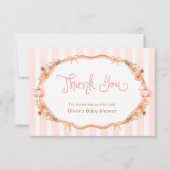 Pumpkin Fall Floral Baby Shower Thank You Card サンキューカード (正面)