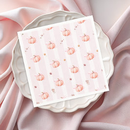 Pumpkin Fall Floral Girl Baby Shower スタンダードカクテルナプキン