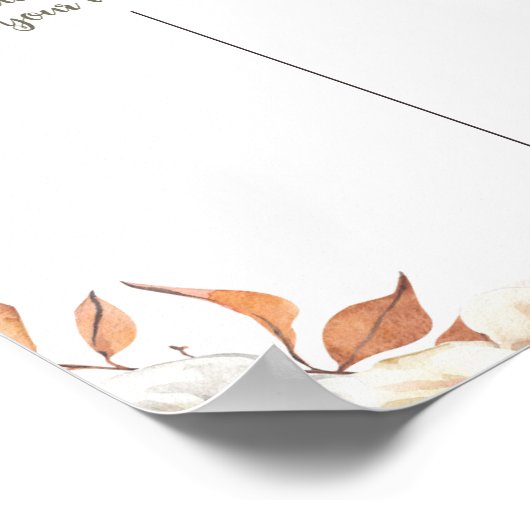 Pumpkin Fall Gender Reveal Voting Board Poster ポスター (角)