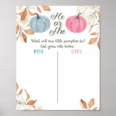 Pumpkin Fall Gender Reveal Voting Board Poster ポスター (正面)