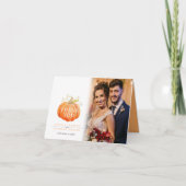 Pumpkin fall wedding photo  サンキューカード (正面)