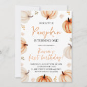 Pumpkin First Birthday Party Invite 招待状 (正面)