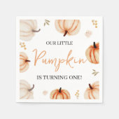 Pumpkin First Birthday Party Napkin スタンダードカクテルナプキン (正面)