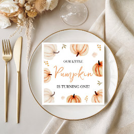 Pumpkin First Birthday Party Napkin スタンダードカクテルナプキン