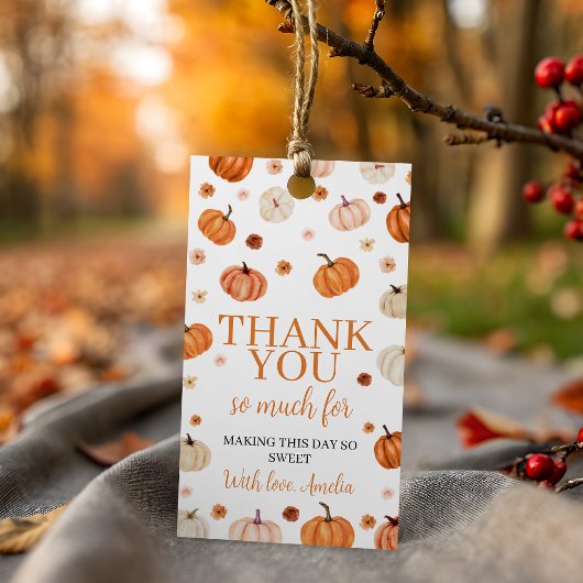 Pumpkin First Birthday Thank You Tag ギフトタグ