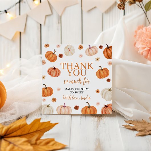 Pumpkin First Birthday Thank You Tag フェイバータグ
