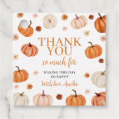 Pumpkin First Birthday Thank You Tag フェイバータグ (正面)
