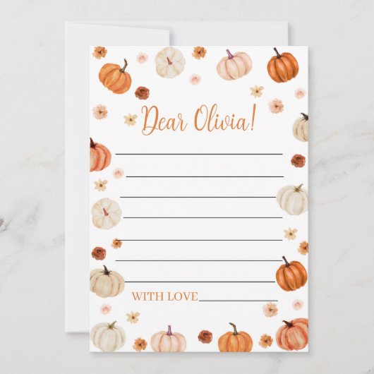 Pumpkin First Birthday Time Capsule 招待状 (正面)