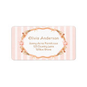 Pumpkin Floral Baby Shower Return Address Label ラベル (正面)