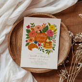Pumpkin Floral Birthday Brunch Invitation Fall 招待状