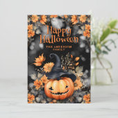 Pumpkin Floral Happy Halloween Card シーズンカード (スタンド正面)