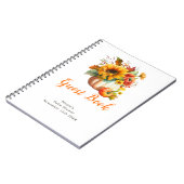 Pumpkin Flower Bouquet Baby Shower Guest Book ノートブック (左側)